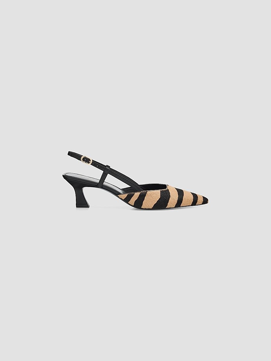 Women's Vinnie 50MM Calf Hair Slingback Pumps - Camel Shadow - Size 9.5