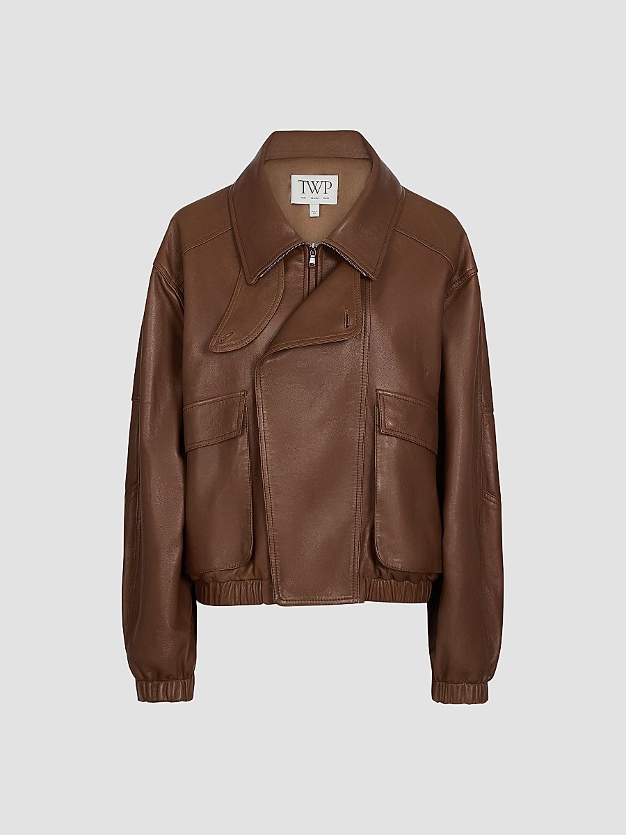 Women's Hunter Leather Jacket - Bison - Size XS