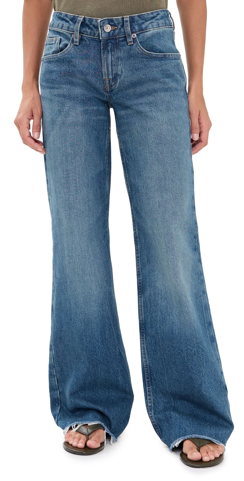 Good American Vintage Low Rise Loose Jeans Troubled Water 0
