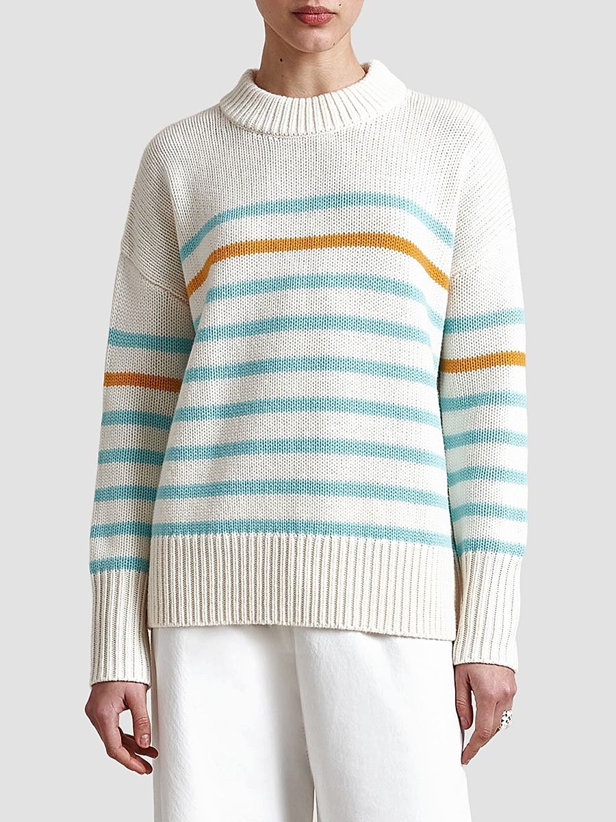 Women's Marin Sweater - Ivory Aqua - Size XL