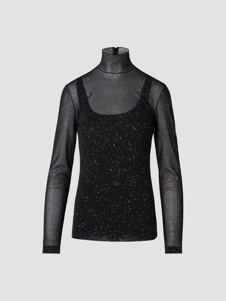 Akris punto Women's Metallic Starry Sky Tulle Shirt - Metallic Silver - Size 2
