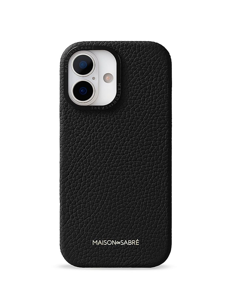Leather Phone Case (iPhone 17) - Black Caviar