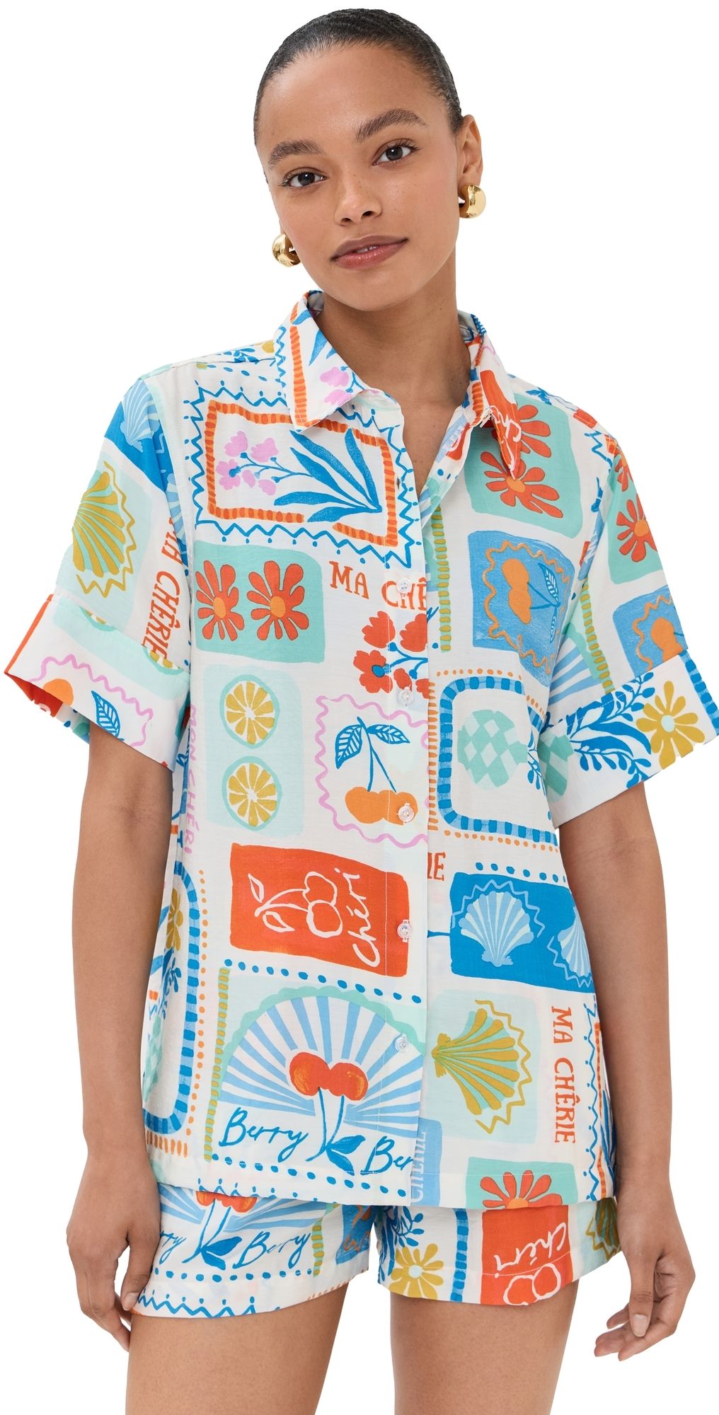 LE BOP Cecillia Short Sleeve Top Fruit Medley XL