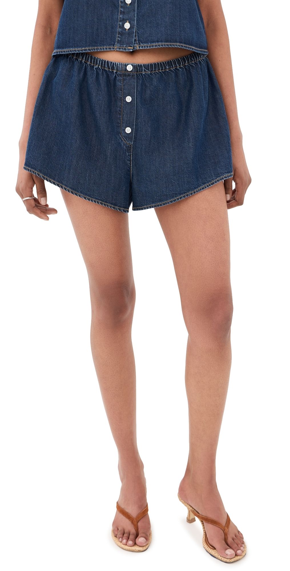 Good American Denim Boxer Shorts Indigo1187 XL