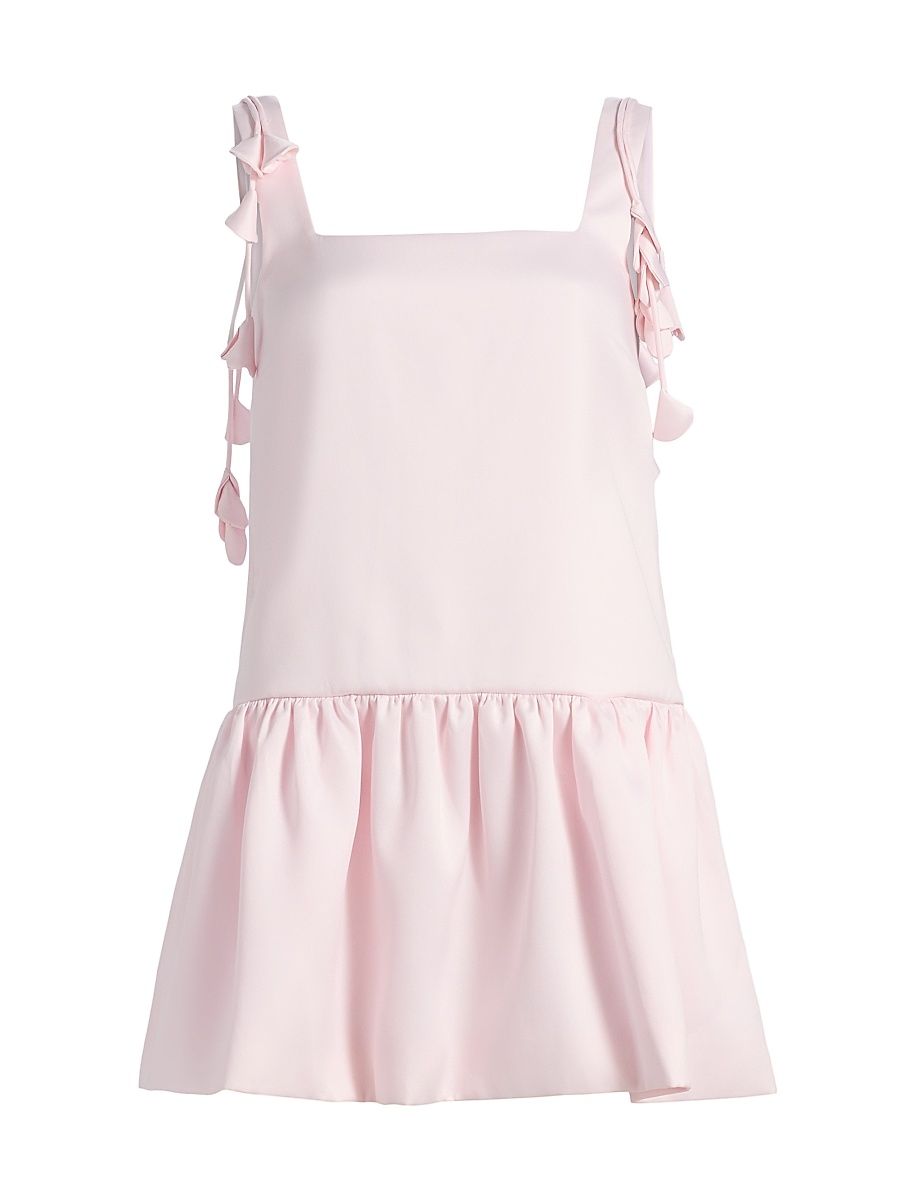 Women's Flower Taffeta A-Line Minidress - Pink - Size 10