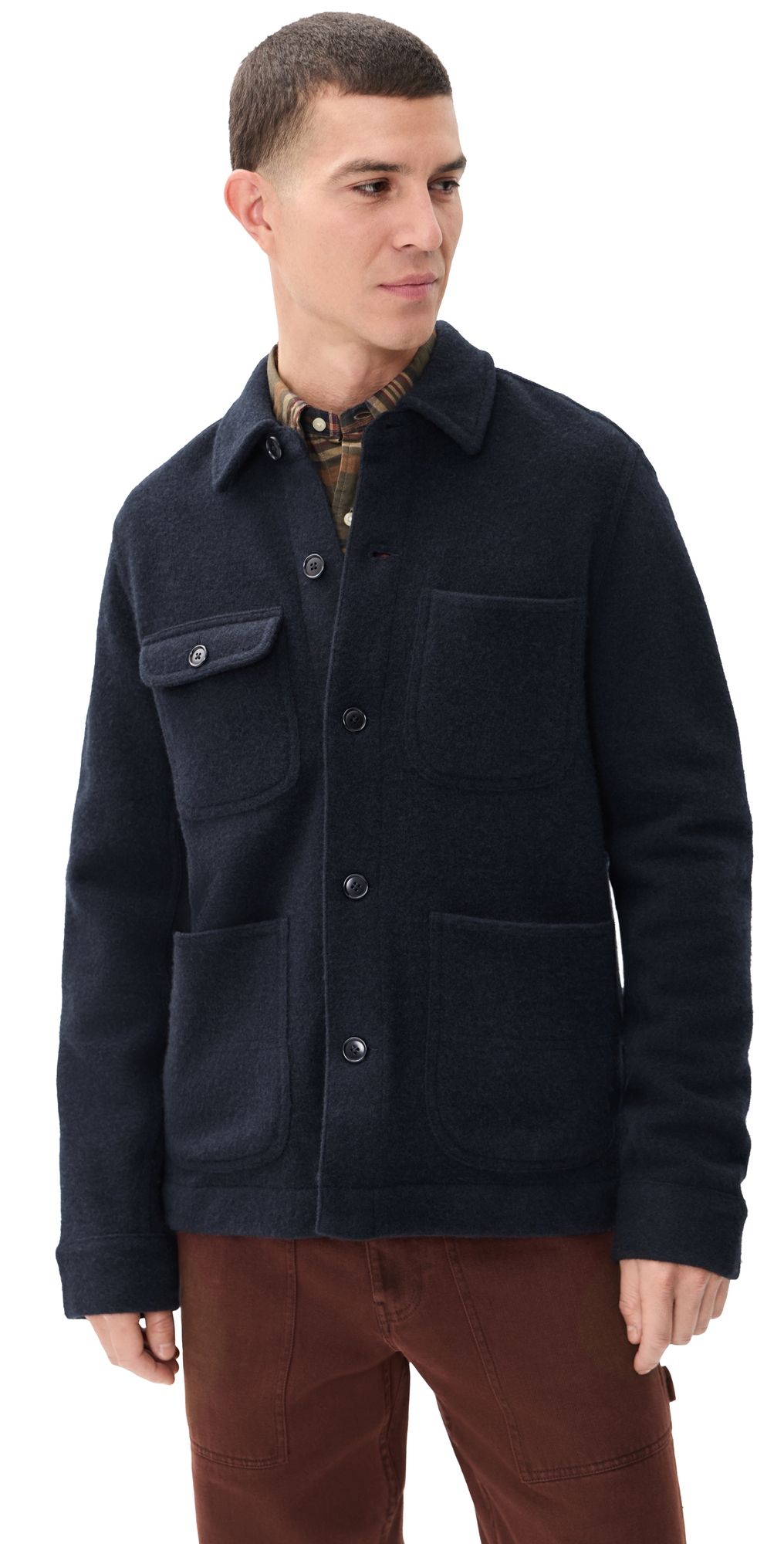 Alex Mill Work Jacket In Merino Wool Knit Dark Navy XXL