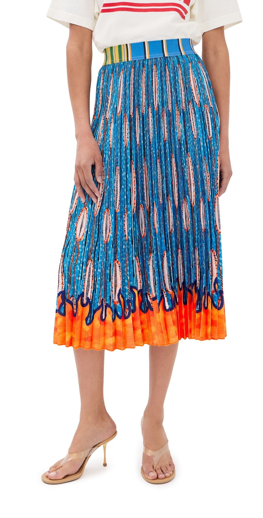 Stella Jean Papaya Pleated Skirt Papaya 03 40