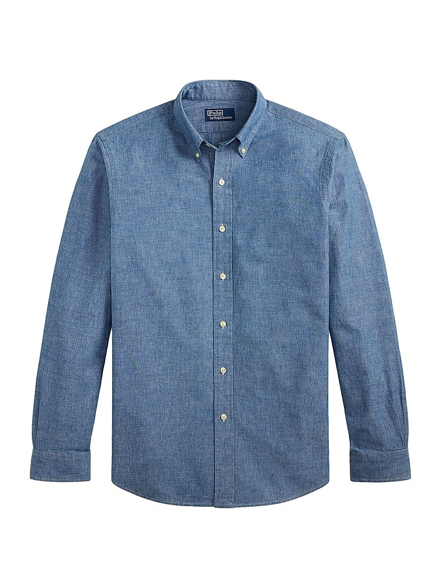 Men's Cotton Chambray Shirt - Dark Indigo - Size XXL