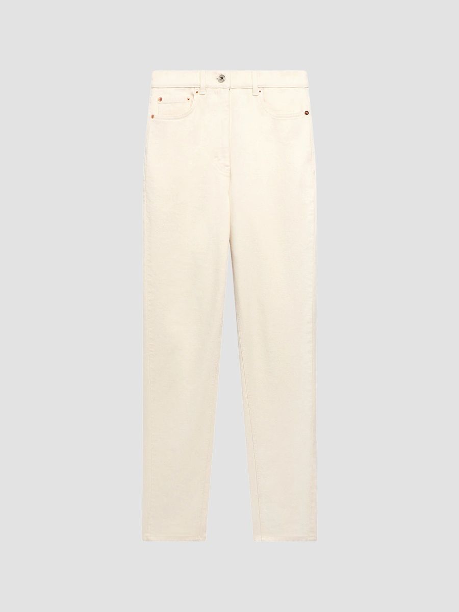 Another Tomorrow Women's Slim Denim Jeans - Ecru - Size 14