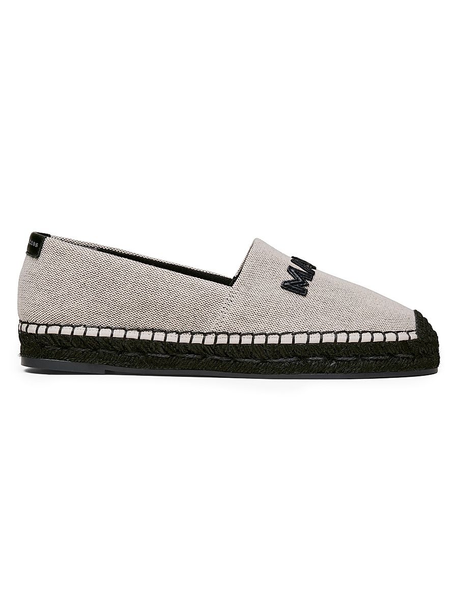 Women's Logo Cotton Espadrilles - Ivory Black - Size 6
