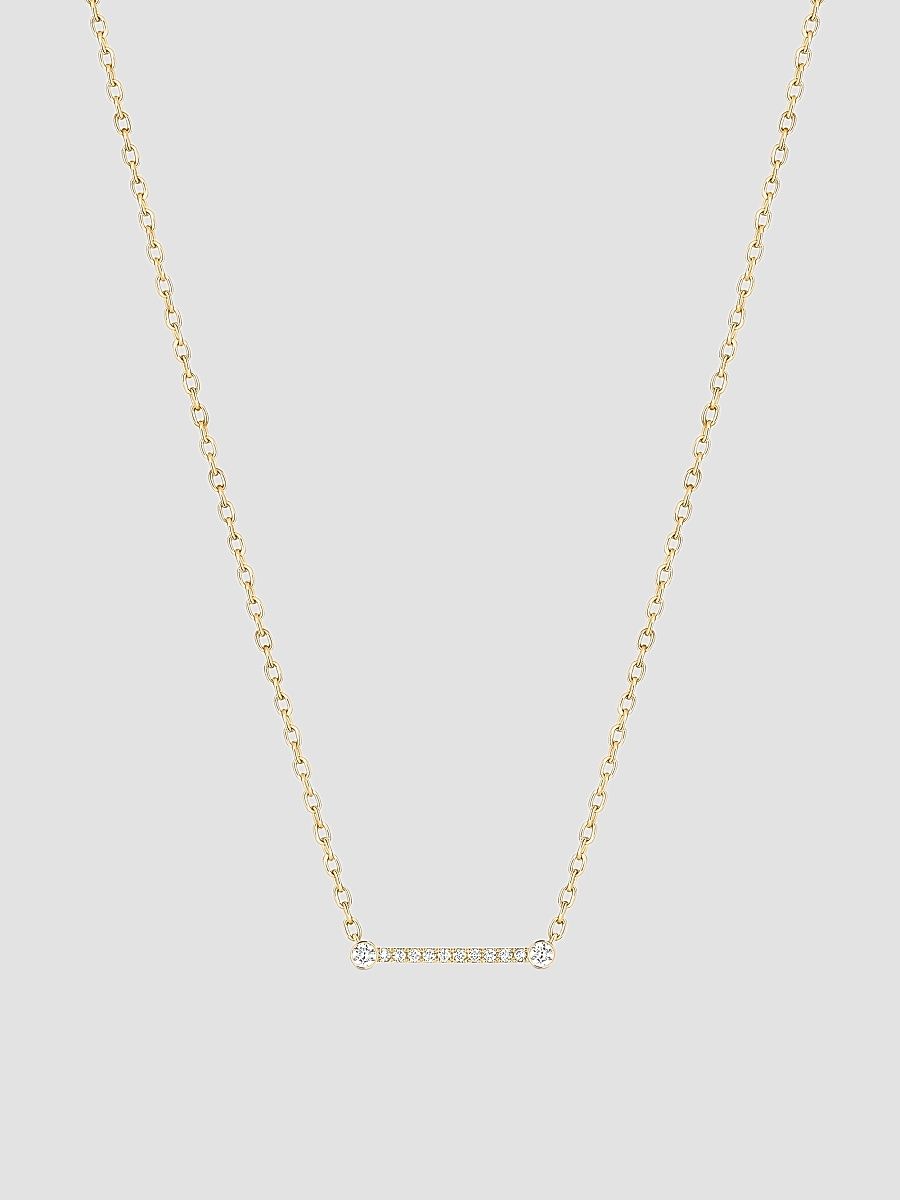 Women's Mood Business Meeting 18K Yellow Gold & 0.12 TCW Diamond Bar Pendant Necklace - Yellow Gold