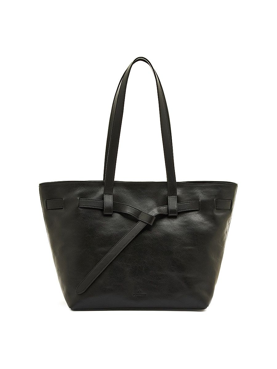 Women's Elisa Leather Tote Bag - Black