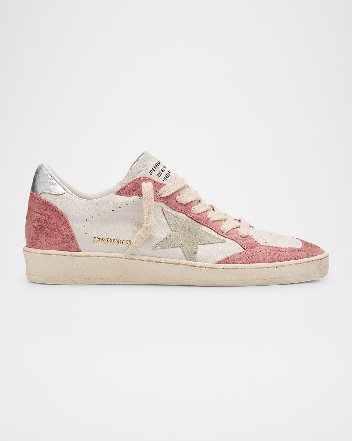 Ball Star Mixed Leather Low-Top Sneakers