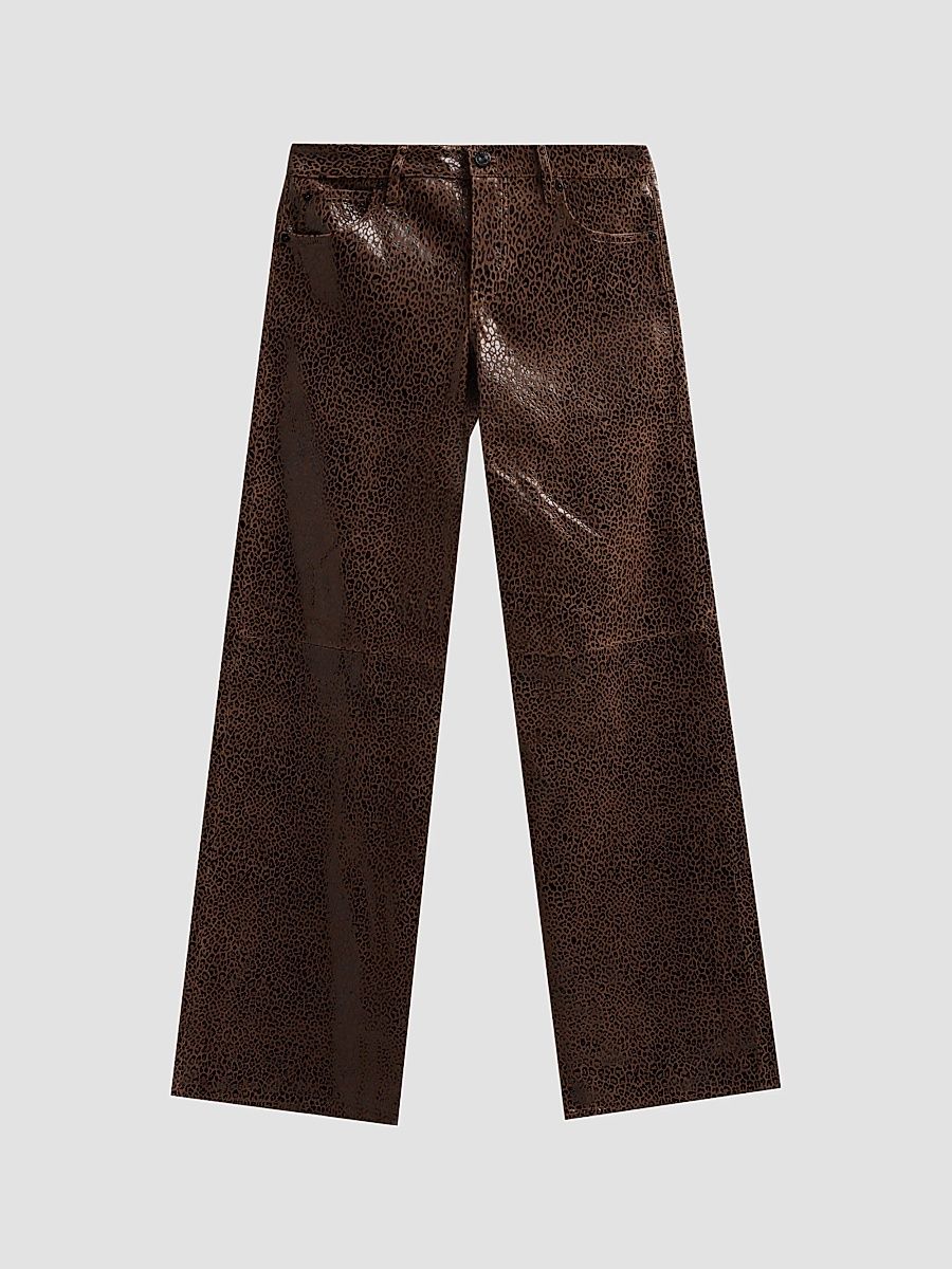Women's The Suede Gray Pants - Glossy Leopard - Size 24