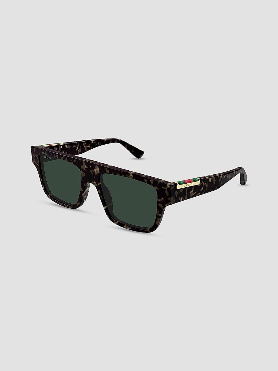 Gucci Men's Subtle Web 53MM Square Sunglasses - Havana Black Grey