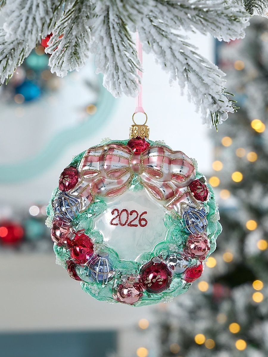 Bauble Wreath Glass Ornament
