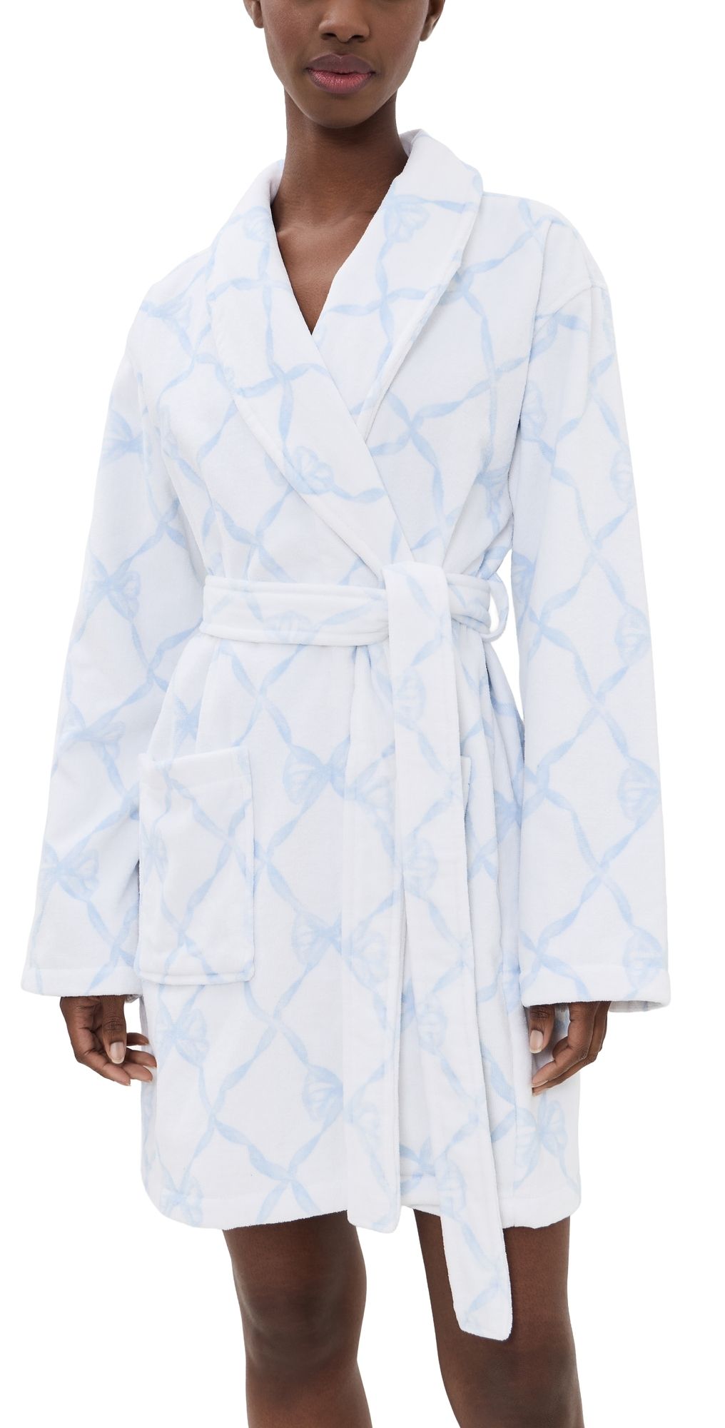 LoveShackFancy Indie Bathrobe High Tide Blue M/L