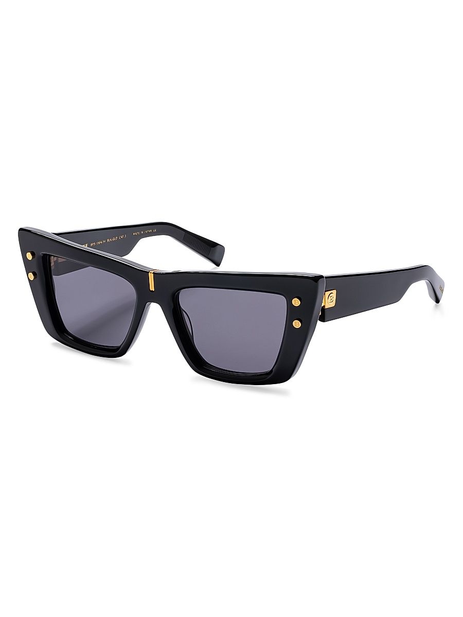 Women's B-Eye 54MM Cat-Eye Sunglasses - Black Gold Black