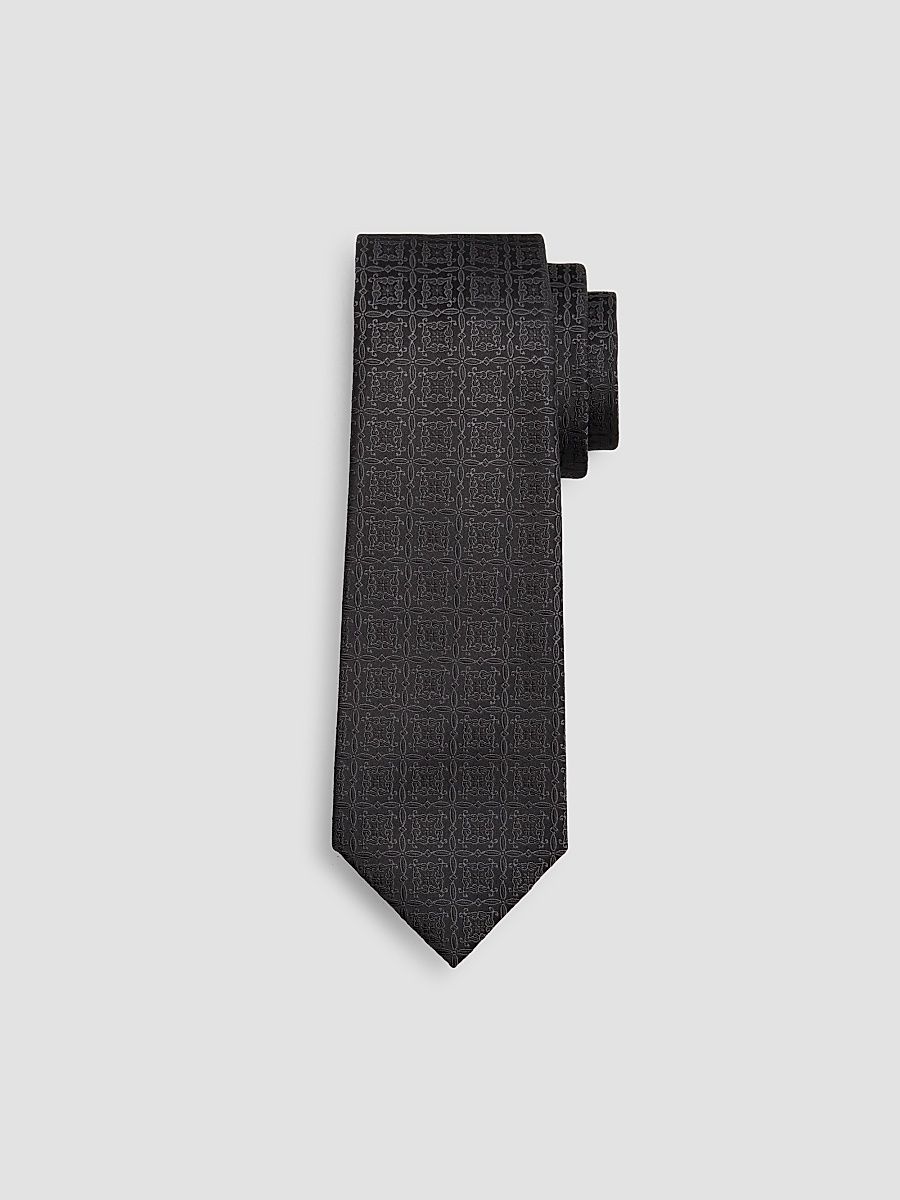 Men's Solid Silk Tie - Dark Grey