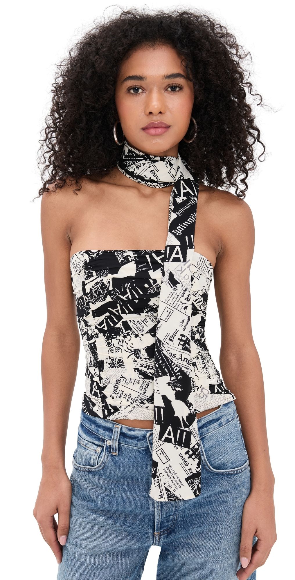 Lioness Island Bodice Top Newspaper M