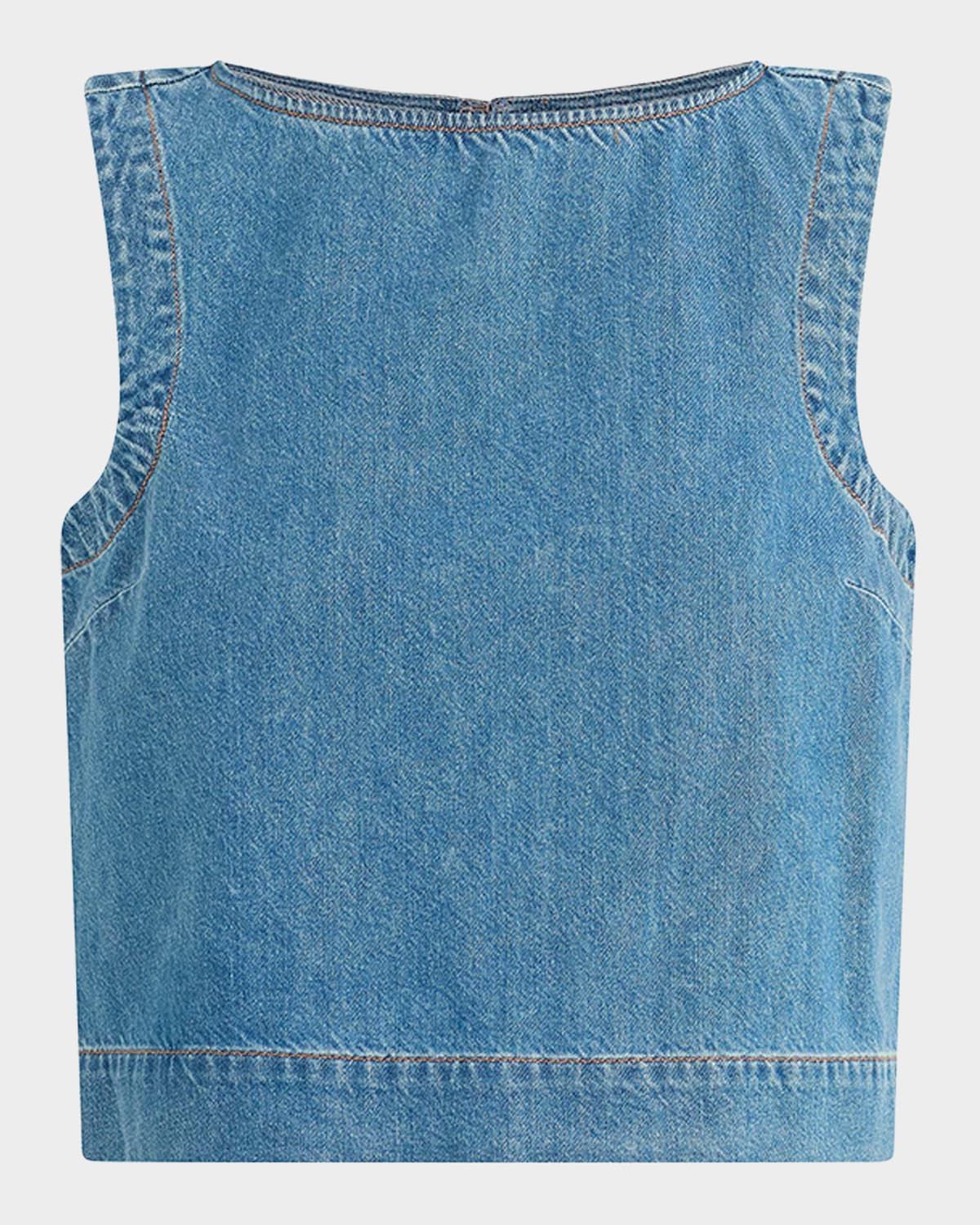 The Boatneck Denim Shell Top