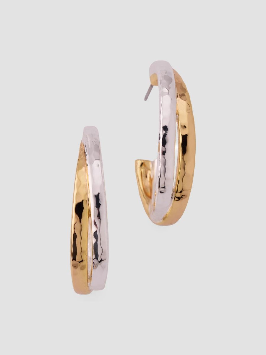 Anabel Aram Women's Farrier Two-Tone Interlocked Hoop Earrings - Gold Sterling Silver