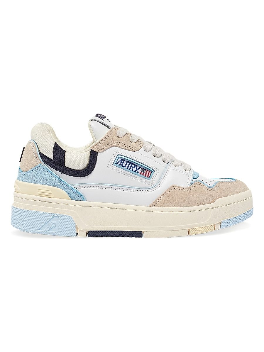 Women's CLC Leather & Mesh Low-Top Sneakers - White Blue Sand - Size 12