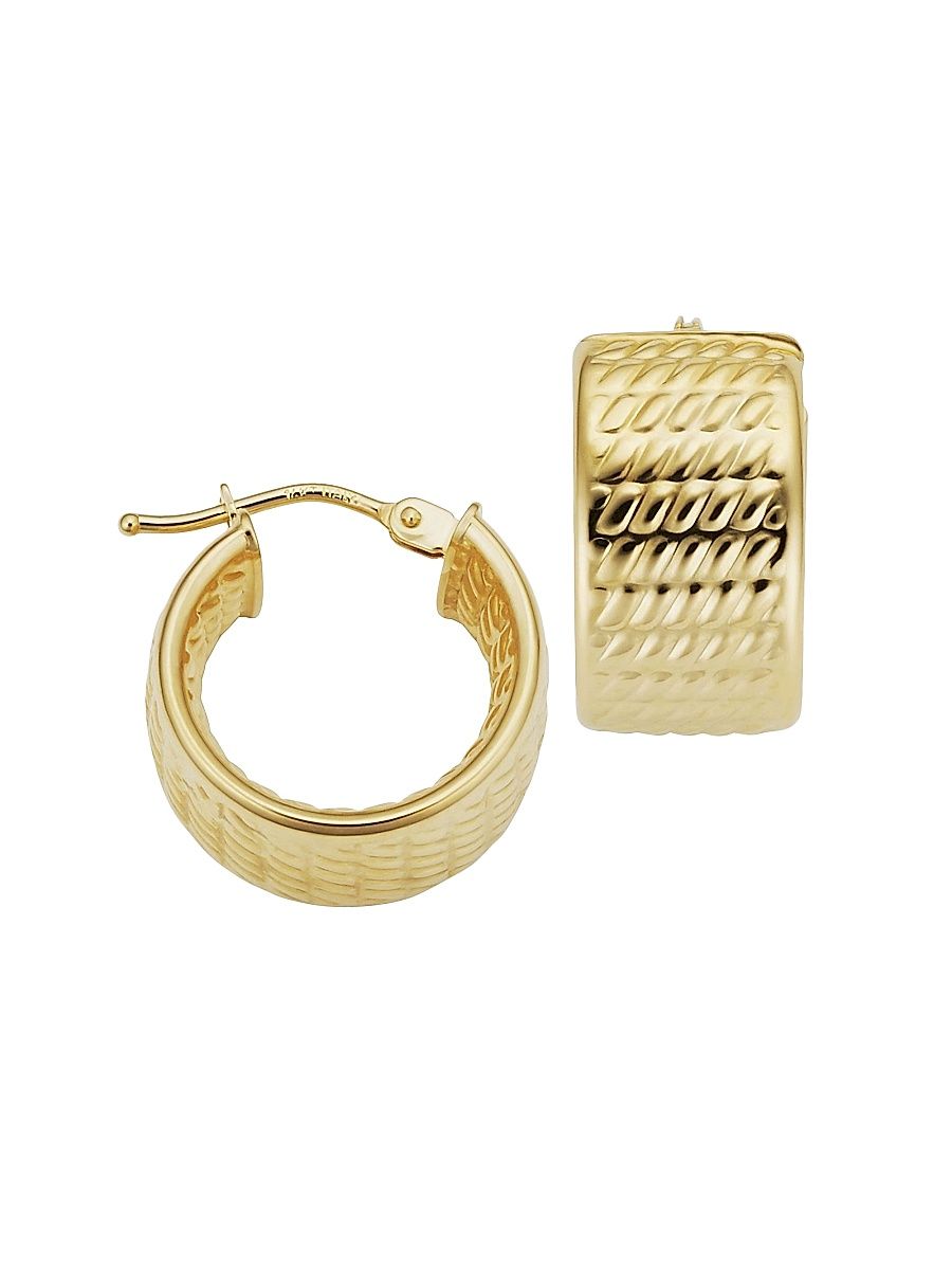 Women's 14K Yellow Gold Moto Bold Hoops - Yellow Gold