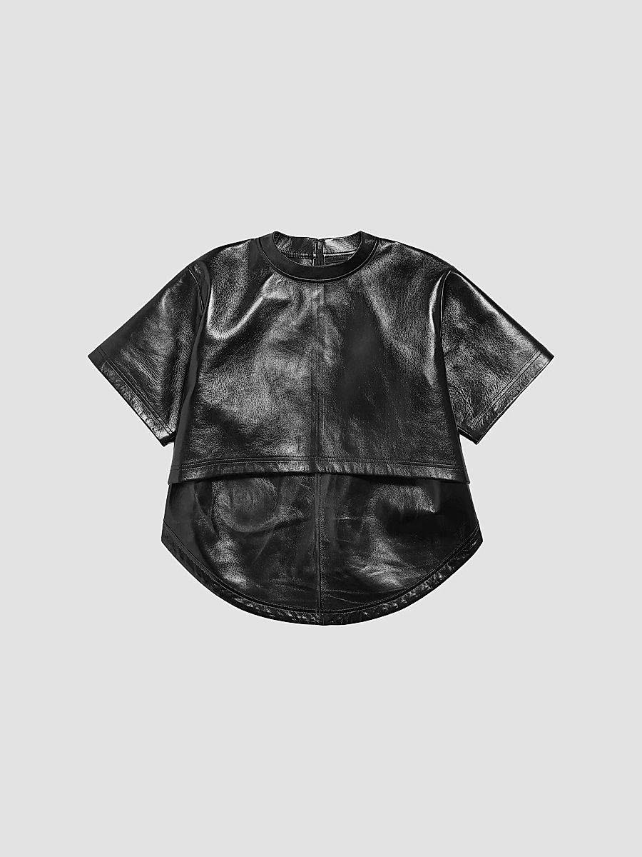 Balenciaga Women's Train Cropped T-Shirt - Black - Size 6