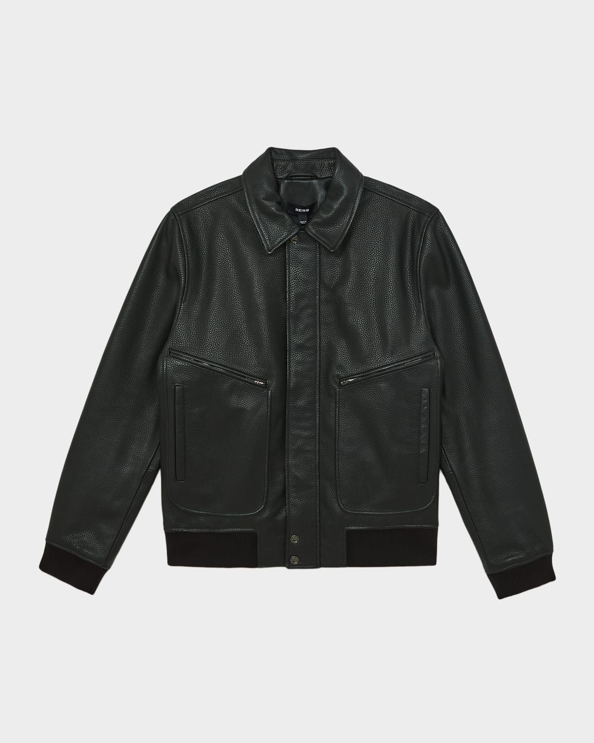 Men & apos;s Purleigh Grained Leather Full-Zip Jacket