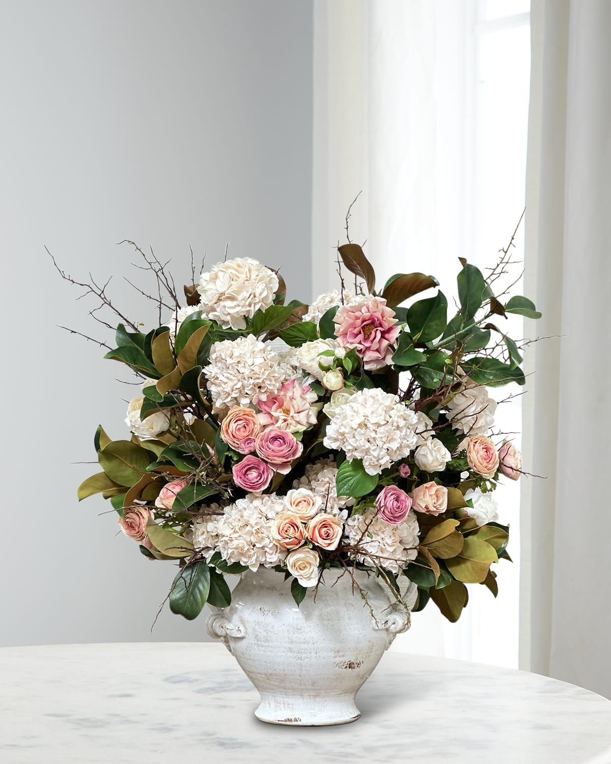 Cafe Au Lait Icon 42" Faux Floral Arrangement in Terracotta Pot