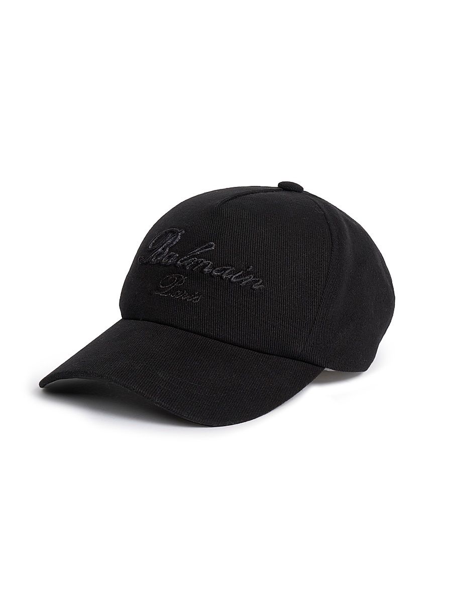 Men's Logo Signature Cotton Baseball Cap - Black