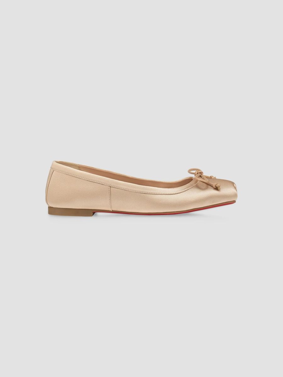Christian Louboutin Women's Mamadrague Satin Ballerina Flats - Blush - Size 10