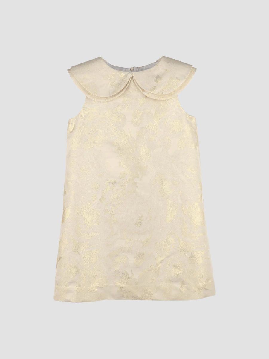 Luli & Me Girl's Little Girl's Golden Flowers Sleeveless Shift Dress - Gold - Size 6