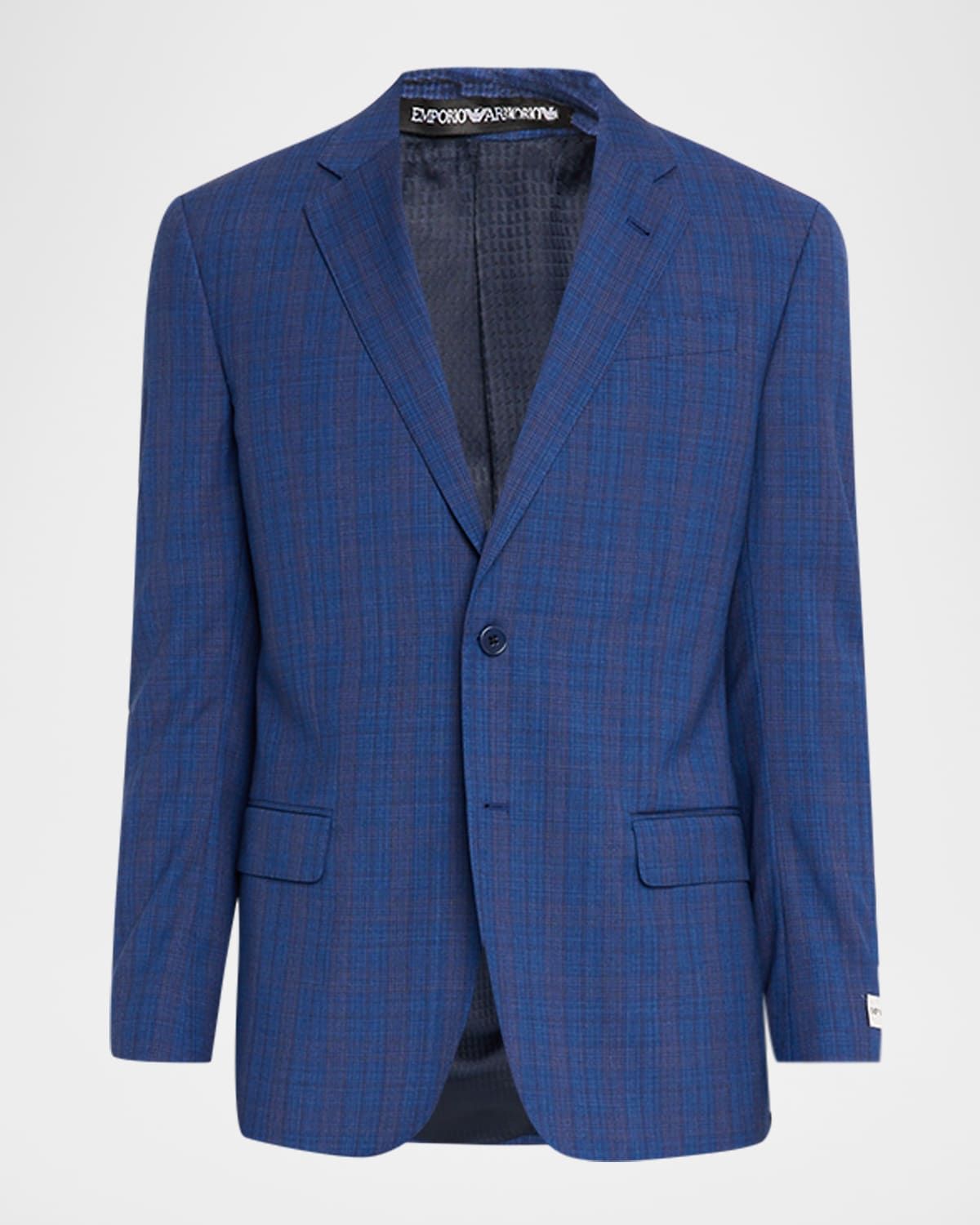 Prince of Wales Check Wool Single-Breasted Blazer