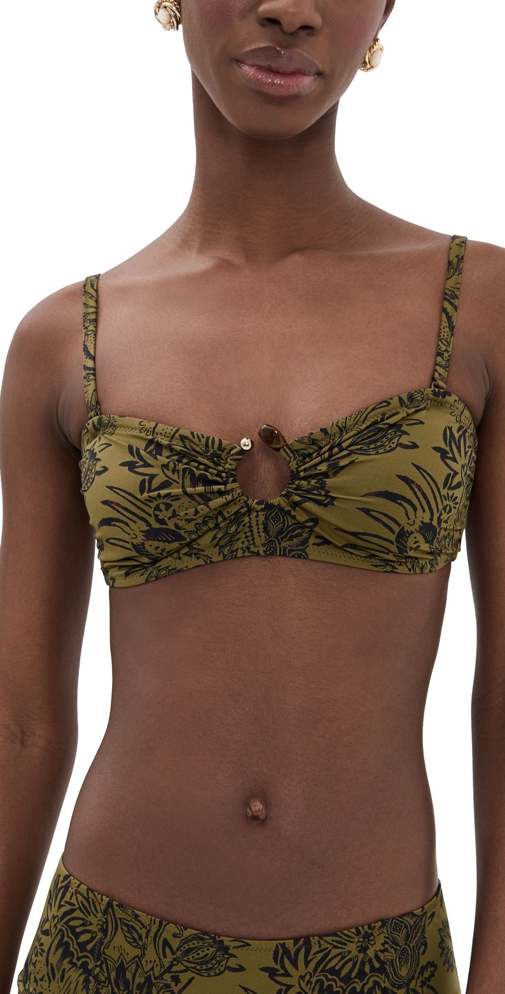 Ulla Johnson Corfu Bikini Top OLIVE FLORA S