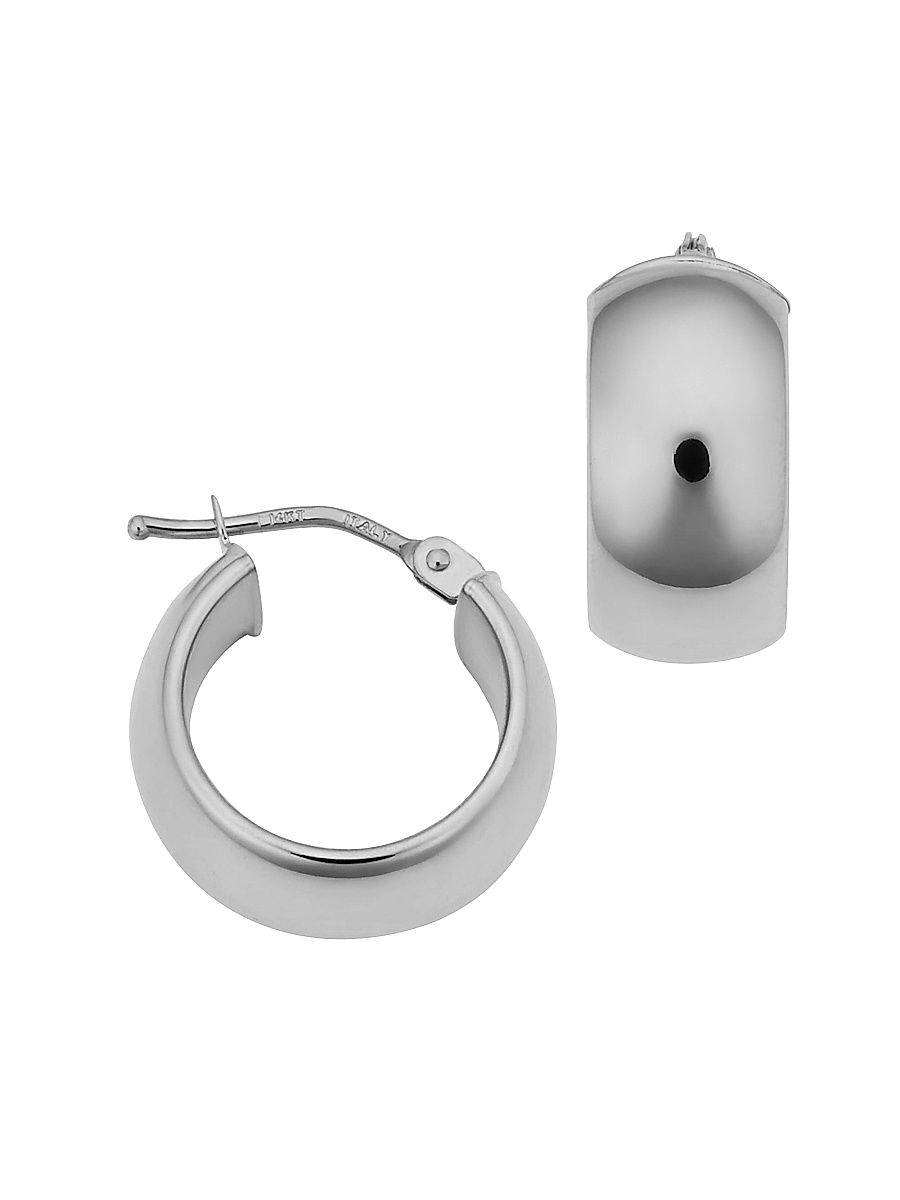 Women's 14K White Gold High Society Hoops - White Gold