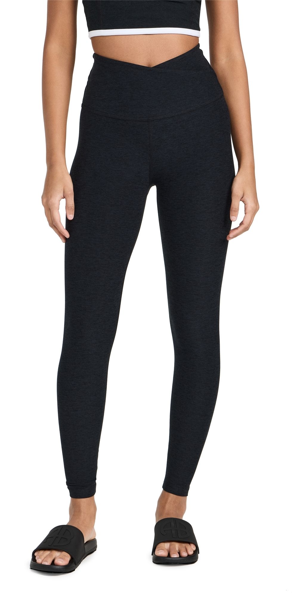 Beyond Yoga Spacedye At Your Leisure Midi Ankle Leggings Darkest Night L