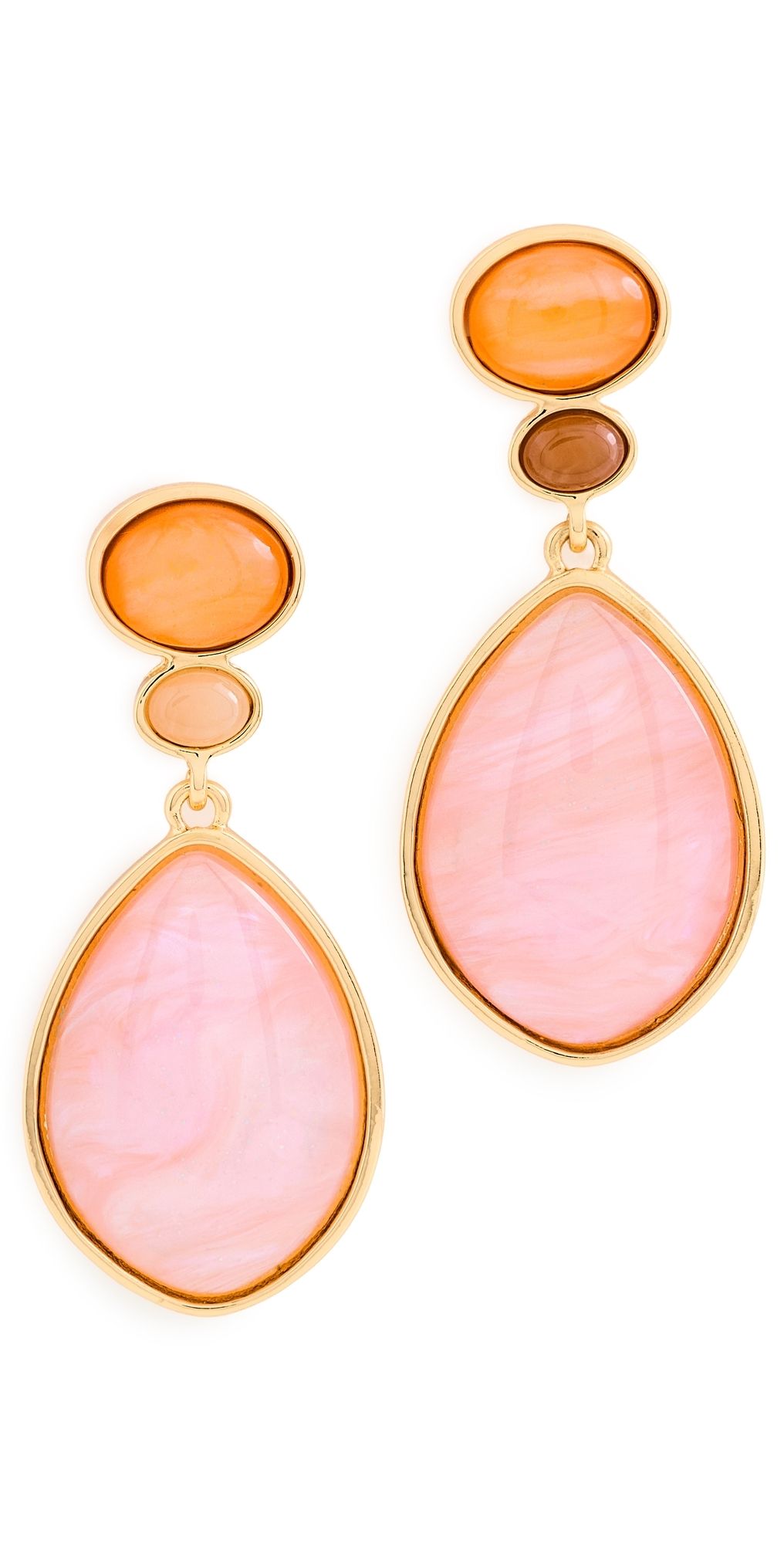 By Adina Eden Colored Two-Tone Teardrop Drop Earrings Pink One Size