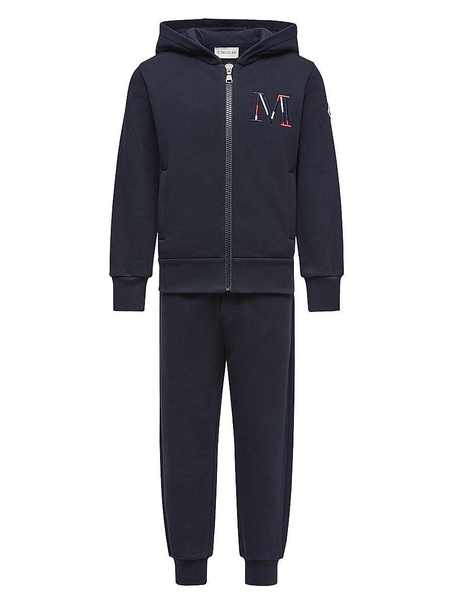 Little Boy's & Boy's Sweatsuit Set in Cotton - Navy Blue - Size 6