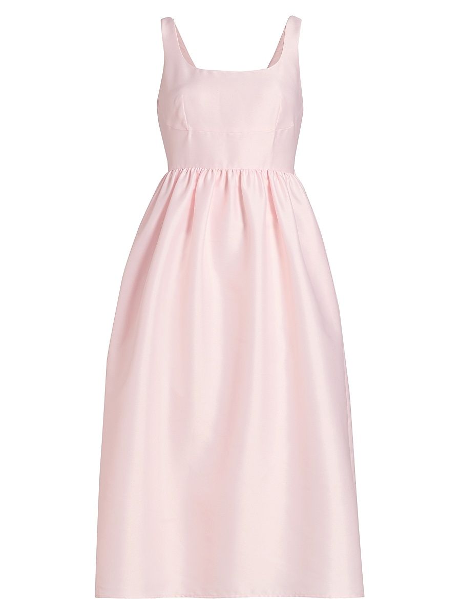 Women's Taffeta Sleeveless Midi-Dress - Pink - Size 0