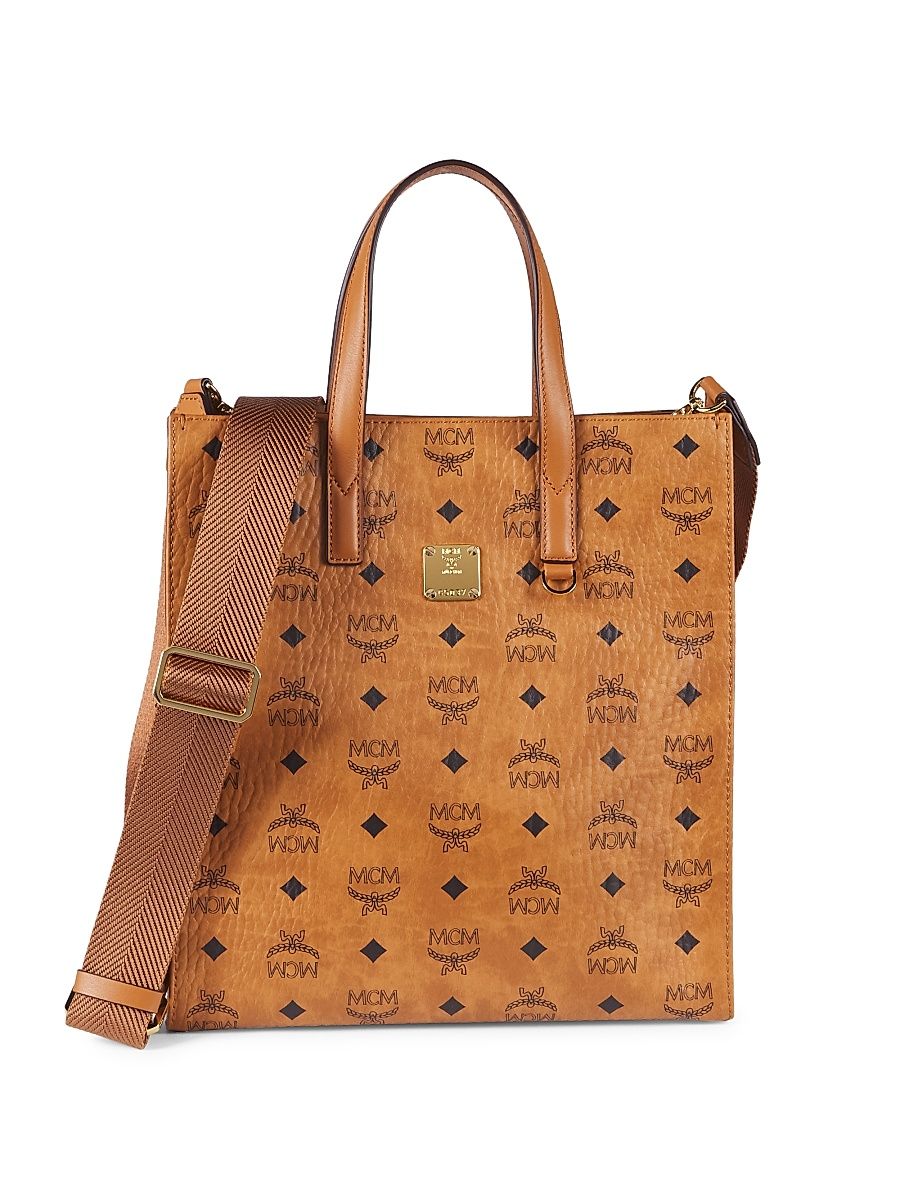 Men's Small Klassik Visetos Tote - Cognac