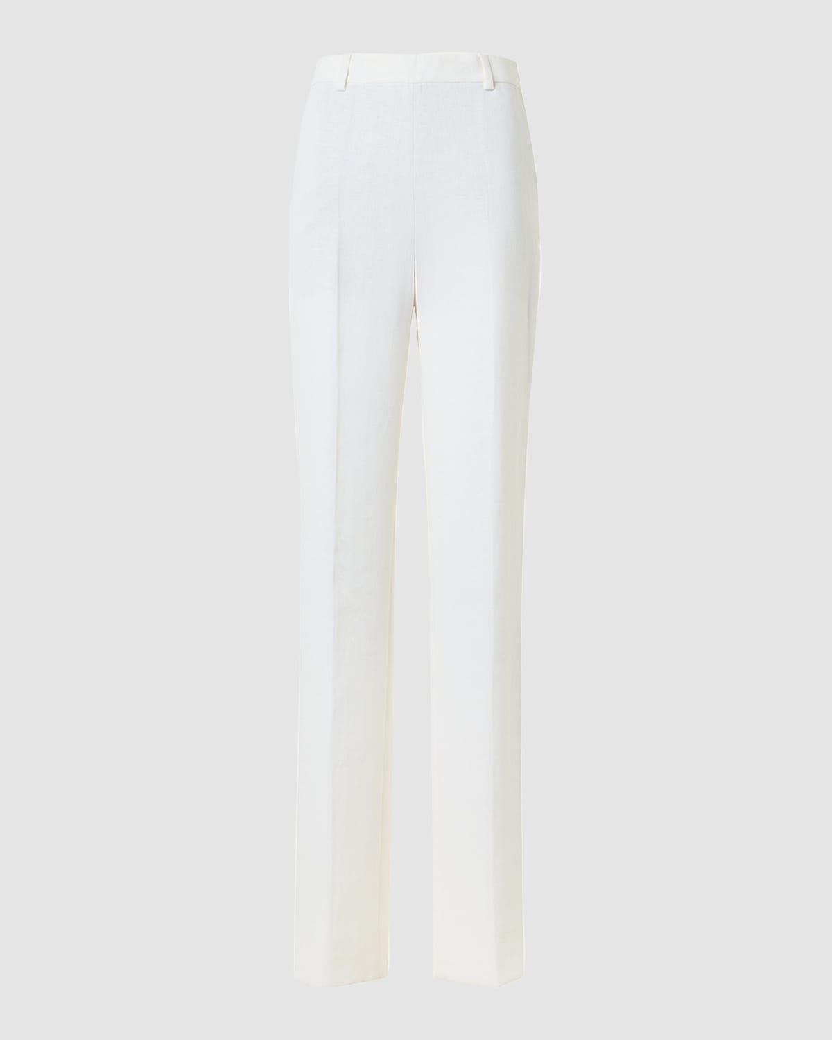Linen-Wool Straight-Leg Trousers