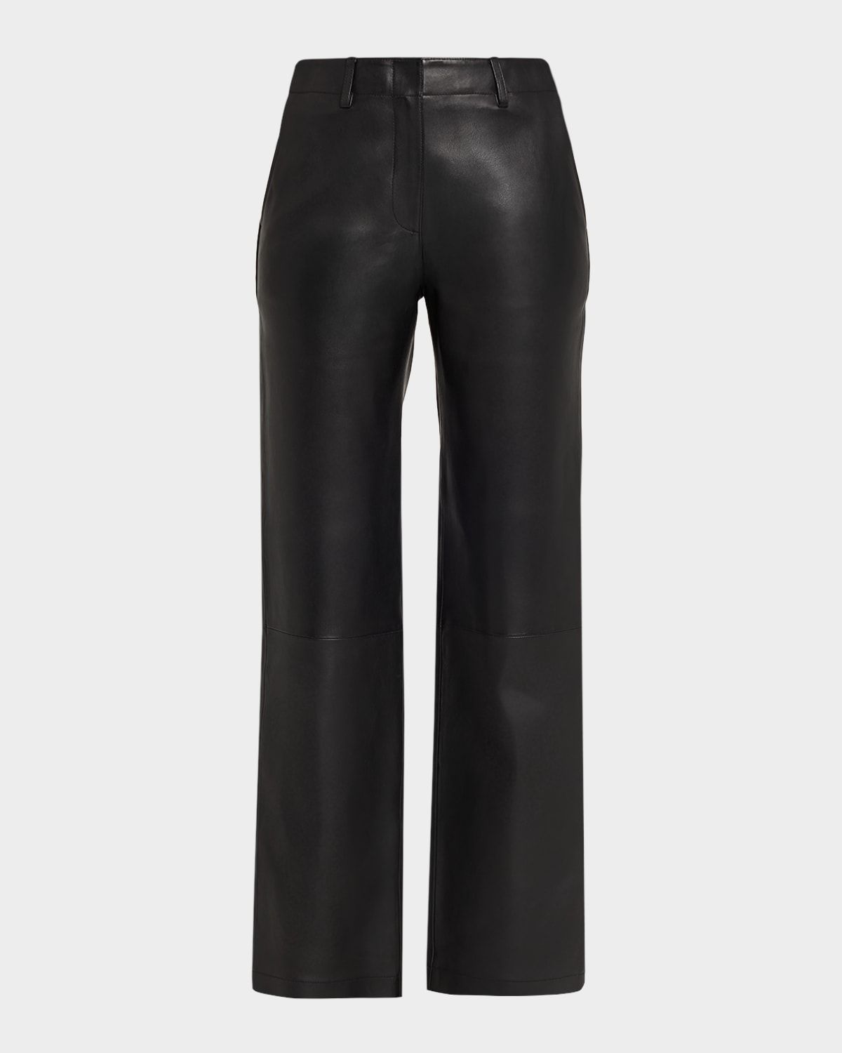 Straight-Leg Lambskin Leather Pants