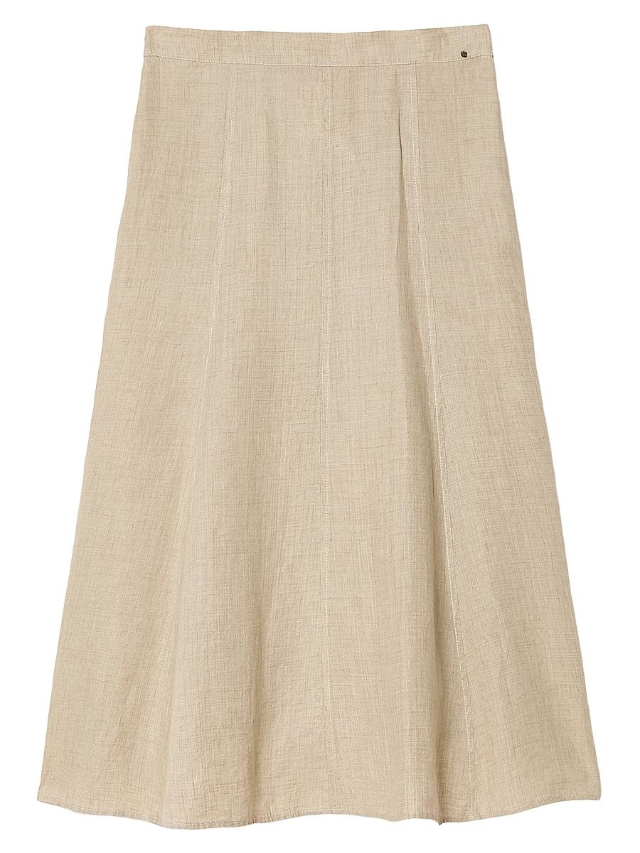 Women's Faded Linen Skirt - Sand - Size 22