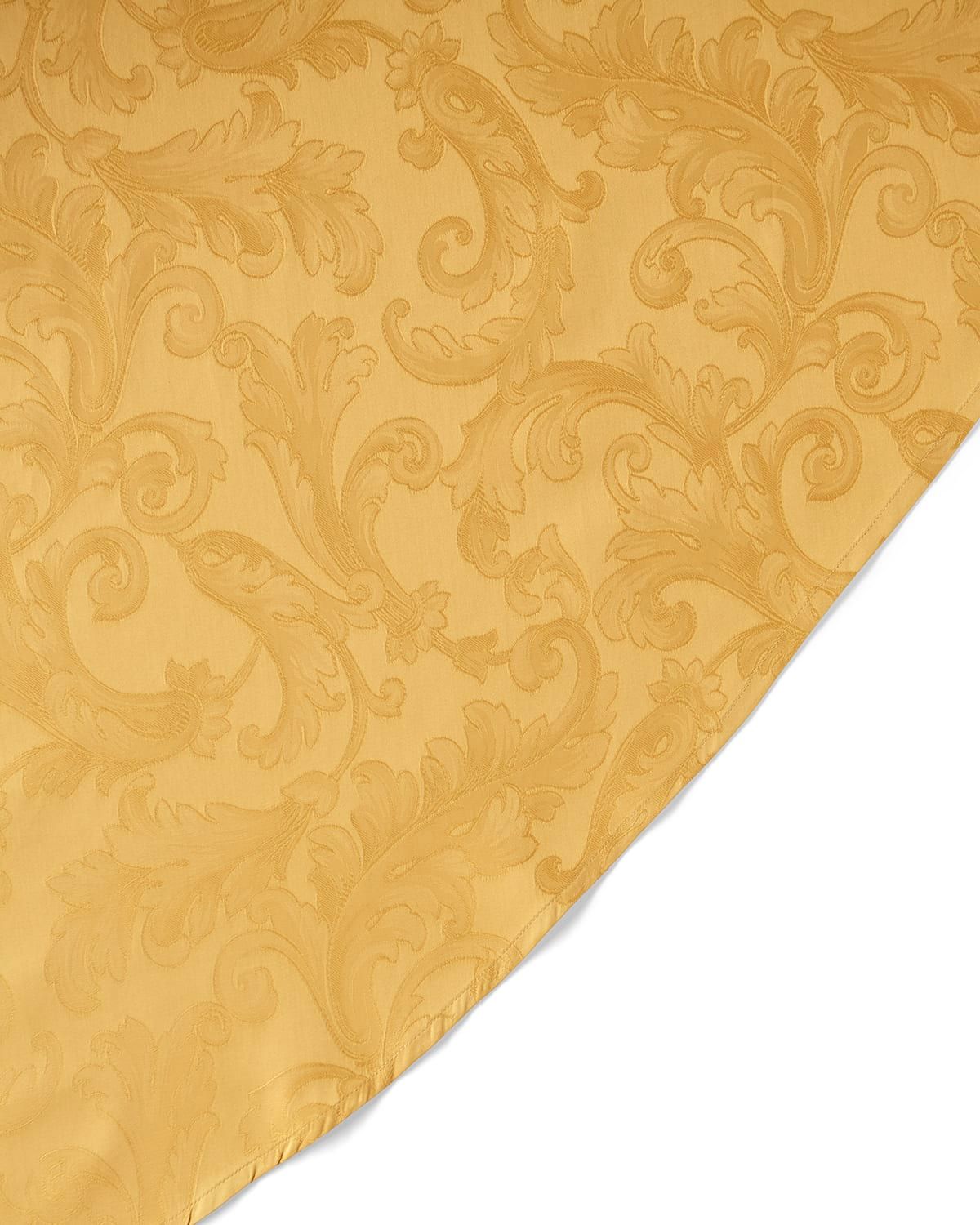 Acanthus Jacquard Round Tablecloth, 90"Dia