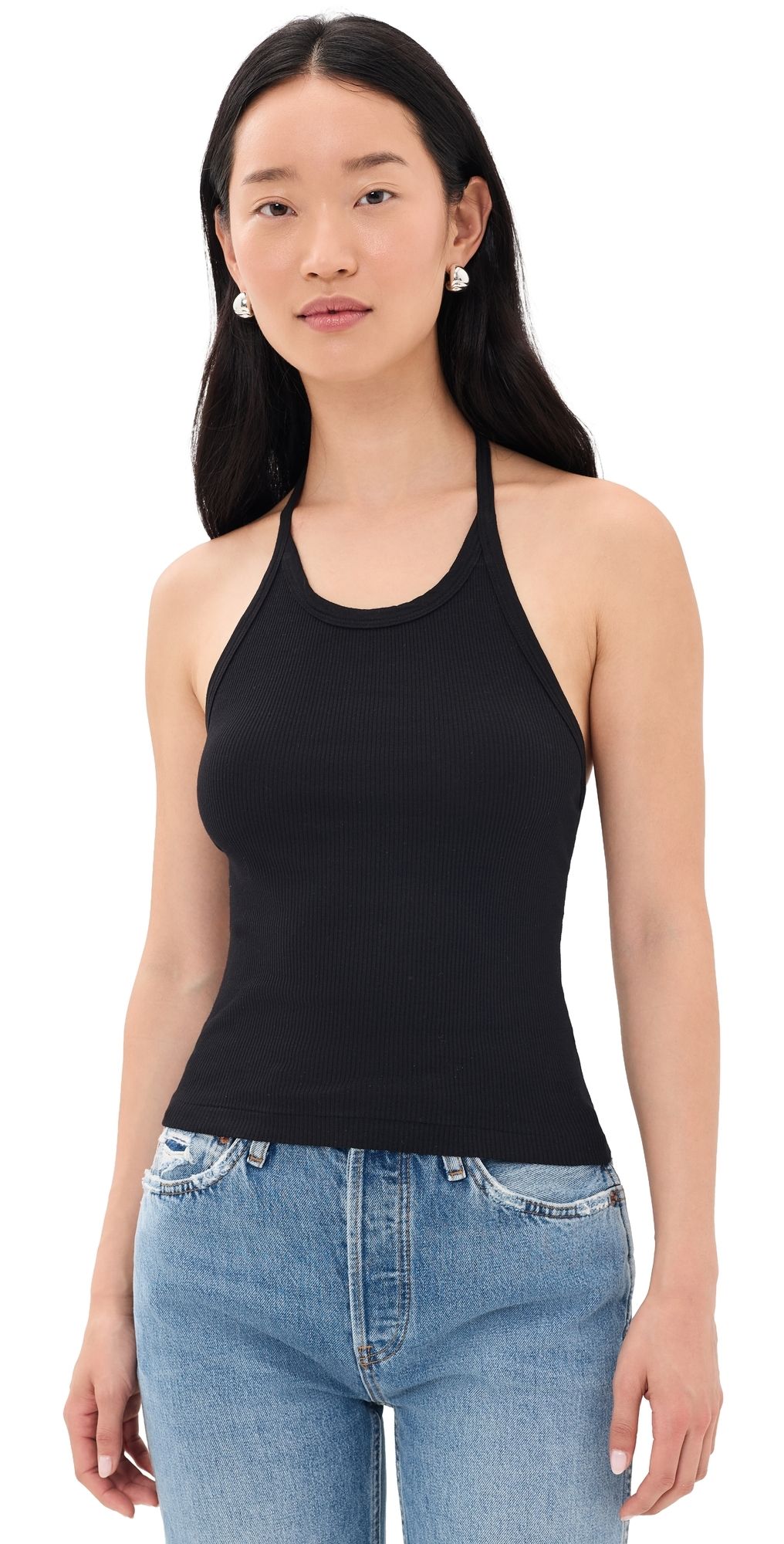 RE/DONE Sylvie Halter Top Black L