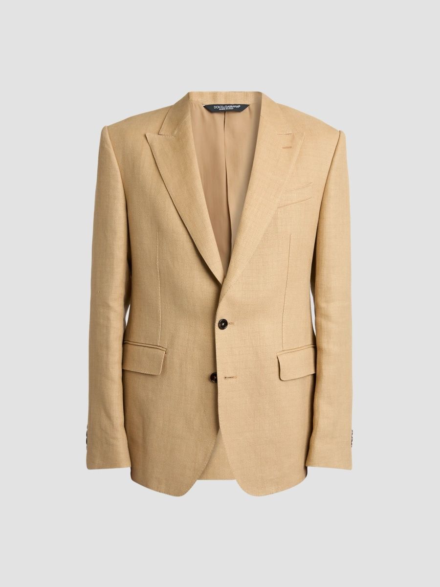 Dolce & Gabbana Men's Solid Two-Button Jacket - Medium Beige - Size 40