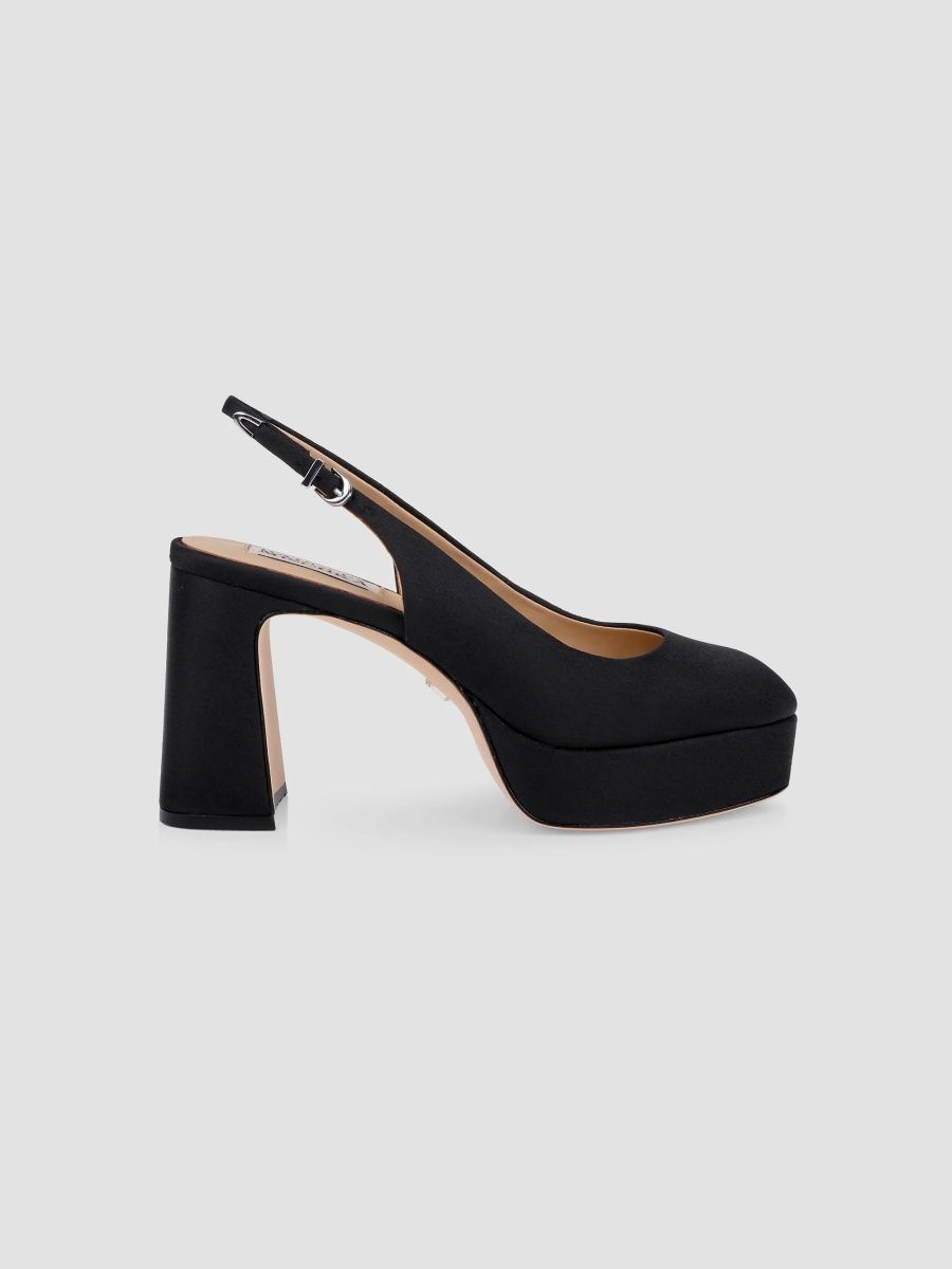 Badgley Mischka Women's Rylan 90MM Platform Pumps - Black Crepe - Size 11