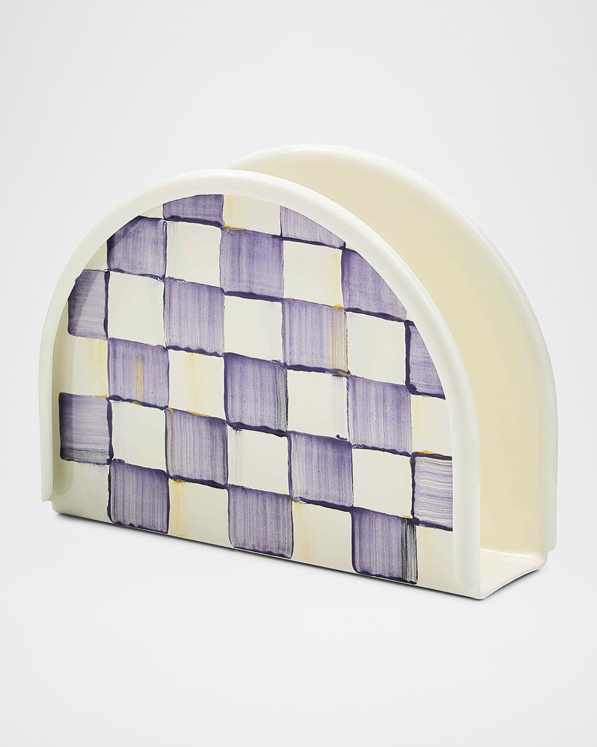 Violet Check Napkin Holder